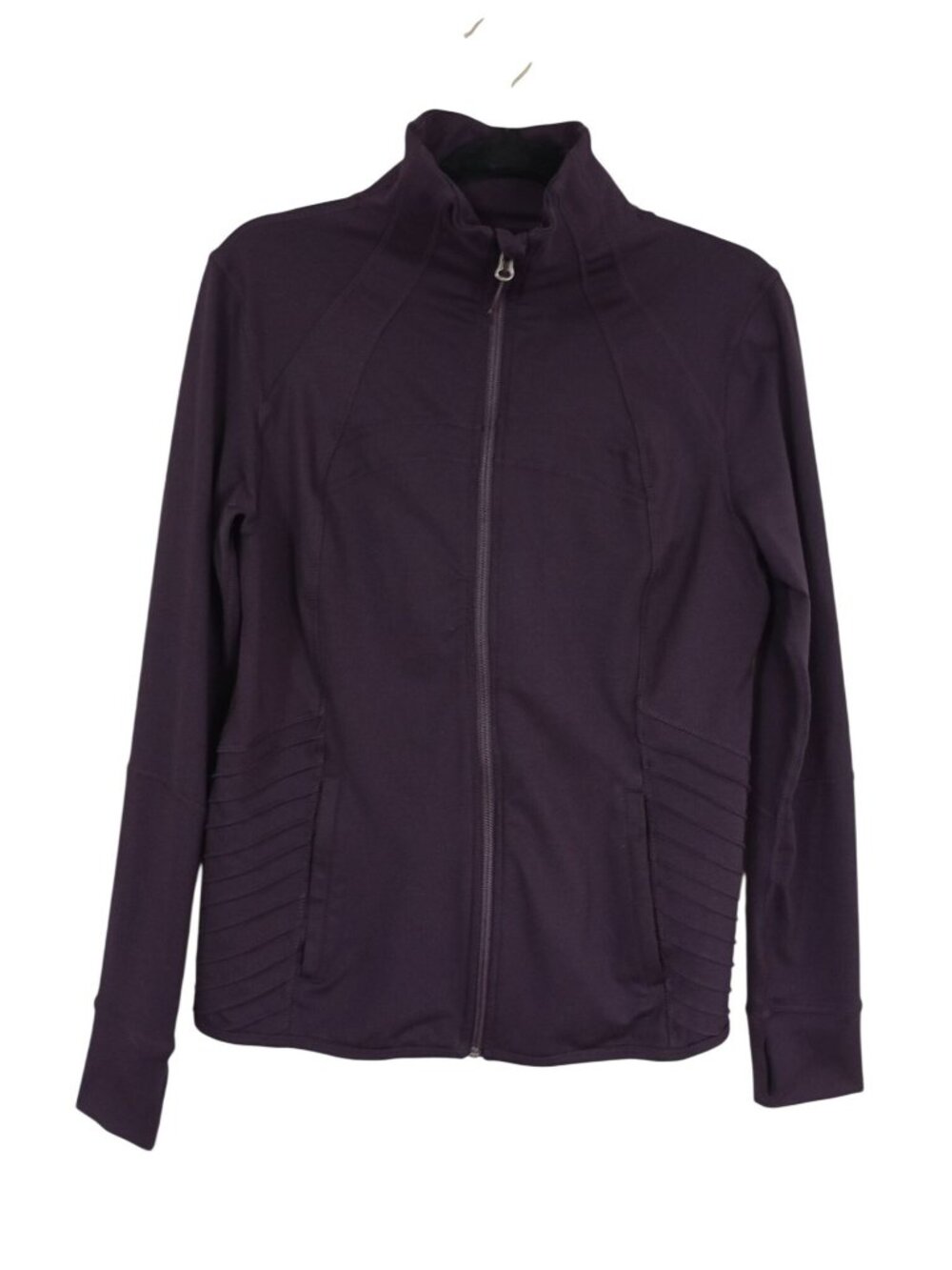 Tangerine Plum Full-Zip Womens Jacket Ribbed Side Panels Thumbhole Sleeves Sz M